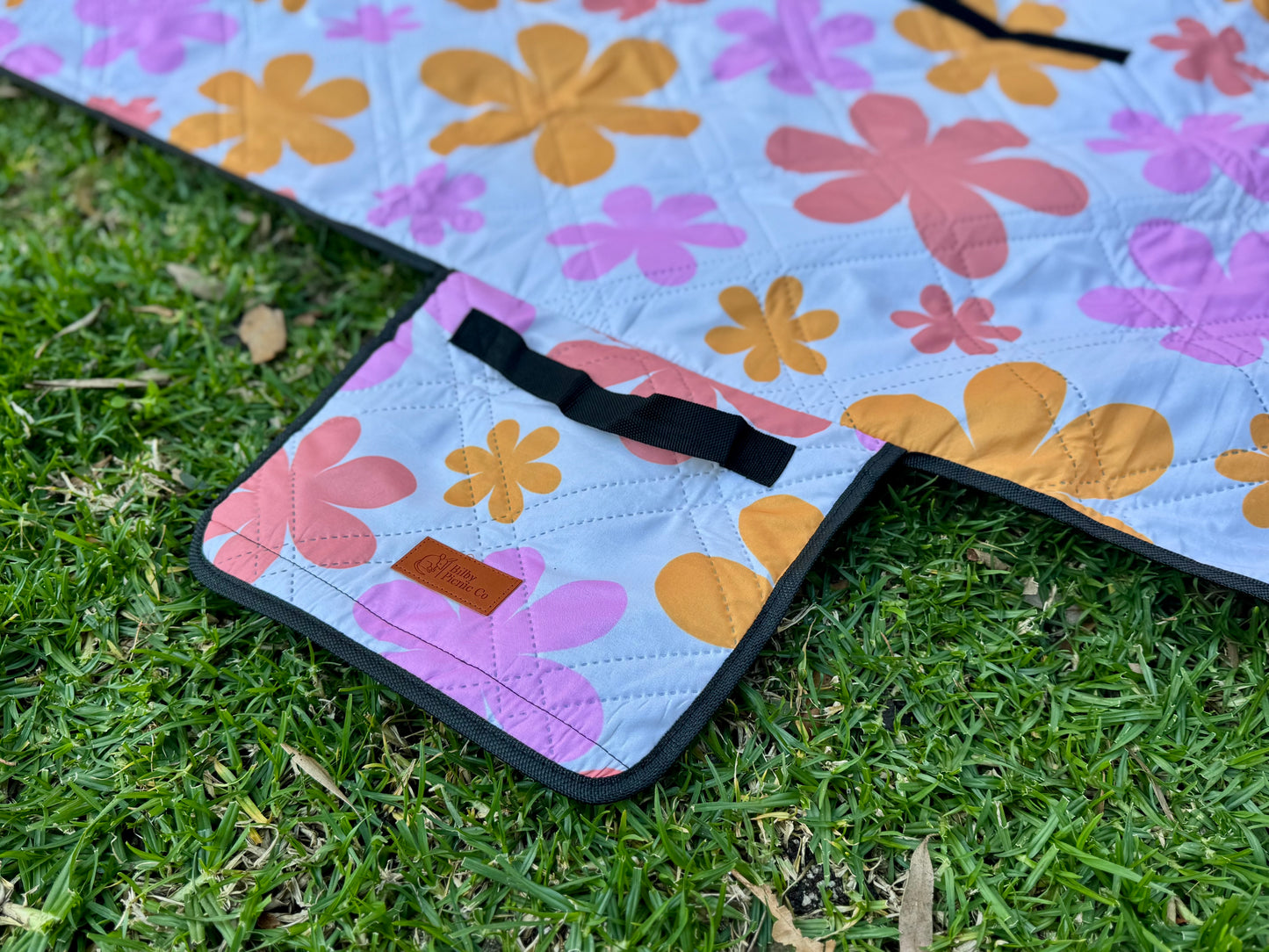 Retro Floral Picnic Rug