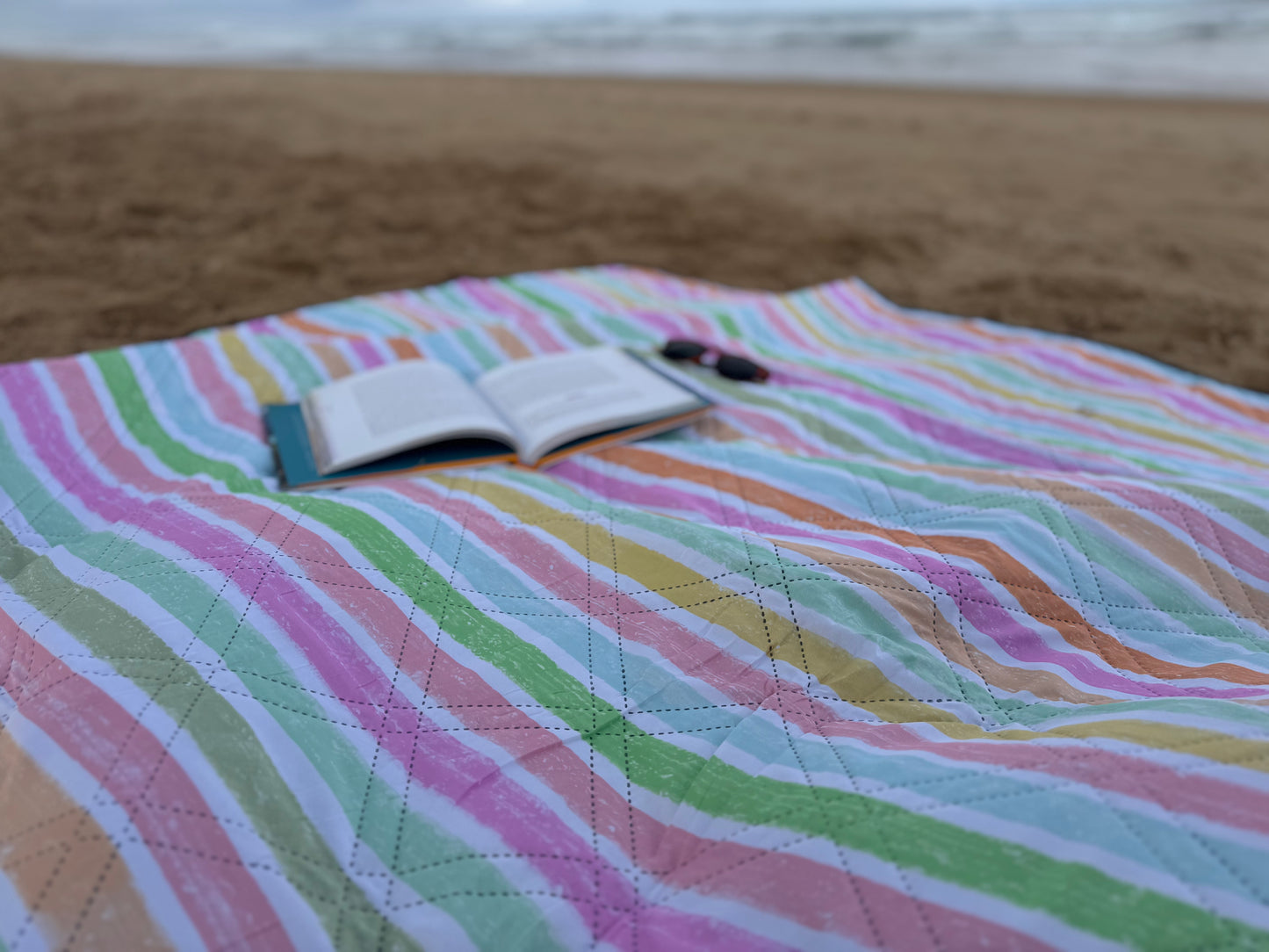 Rainbow Stripes Picnic Rug