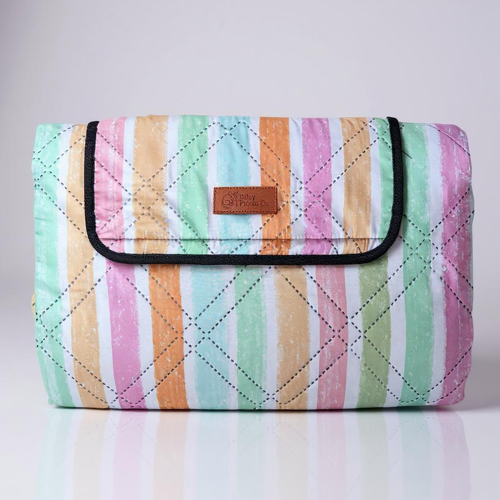 Rainbow Stripes Picnic Rug