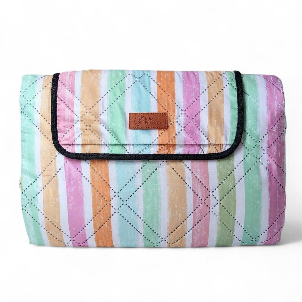 Rainbow Stripes Picnic Rug