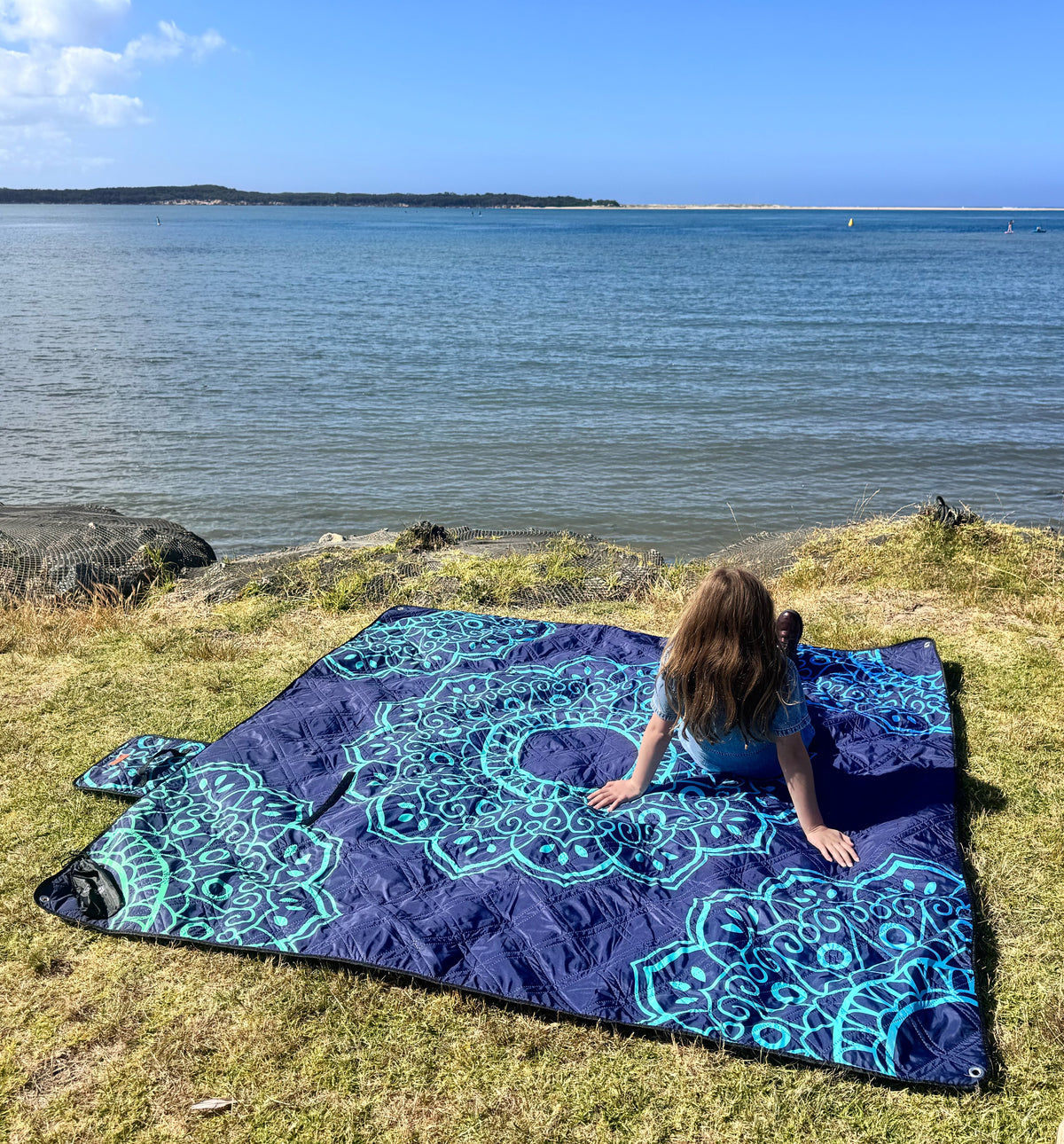Pinic On The Rug Vibrant Mandala Picnic Rug - Large 2x2m Waterproof | Bilby Picnic Co