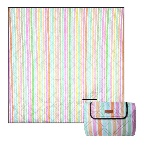 Rainbow Stripes Picnic Rug